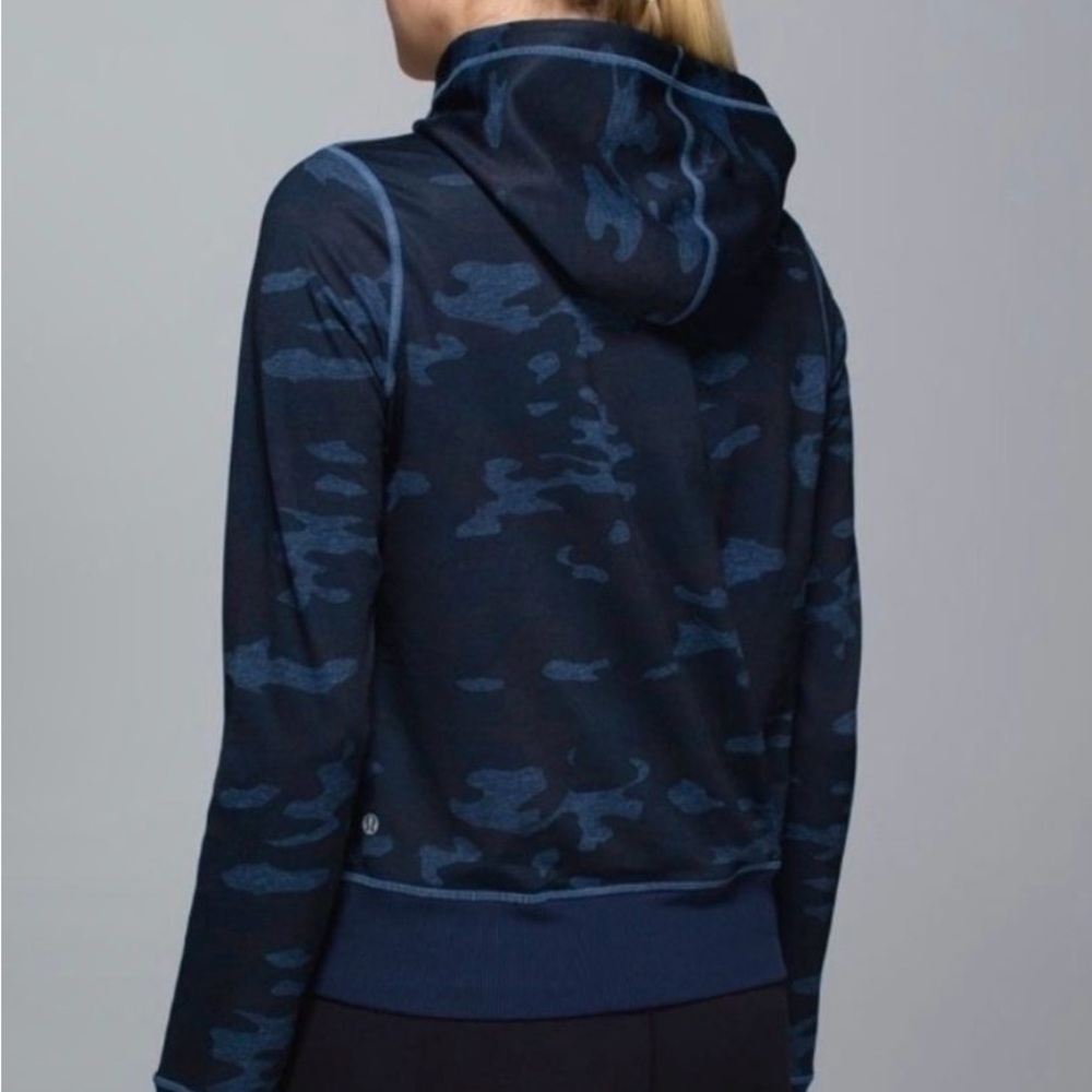 Lululemon Namaskar Blue Camo Zip-Up Hoodie - Picture 2 of 7